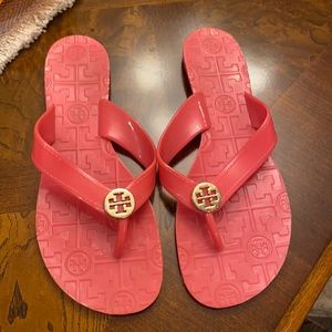 Tory Burch pink flip flops